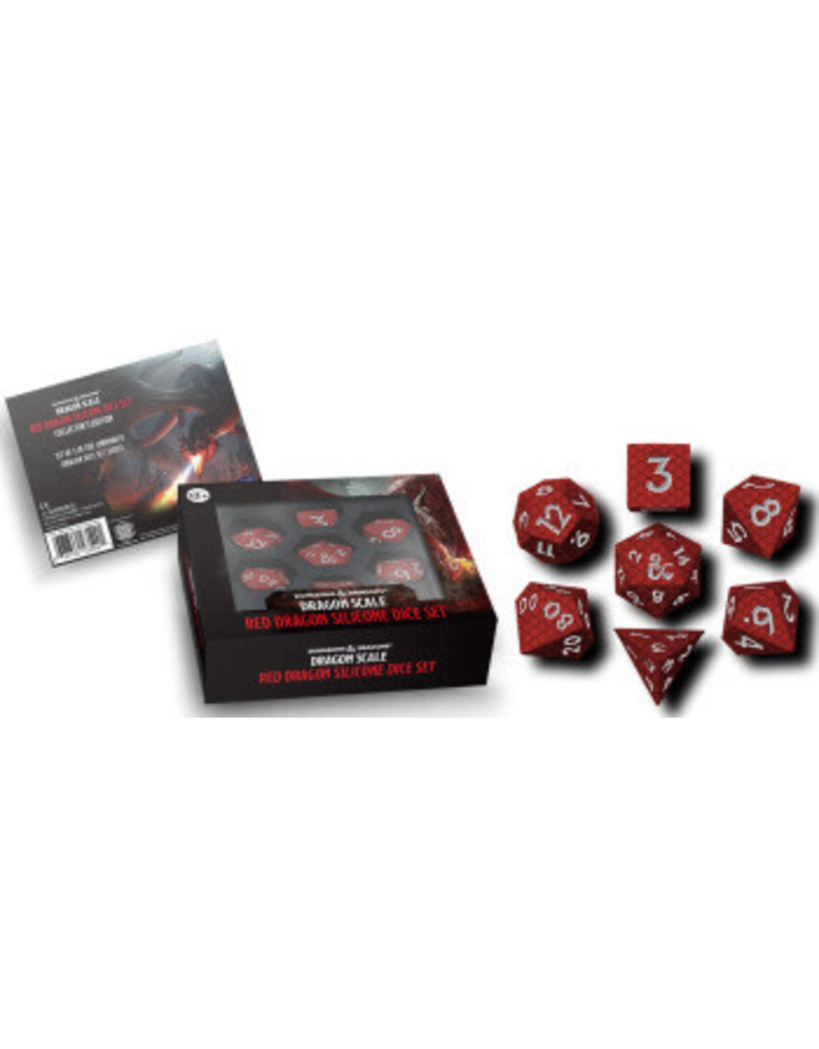 Fanroll Dnd Silicone 7 Dice Set Dragon Scale Red