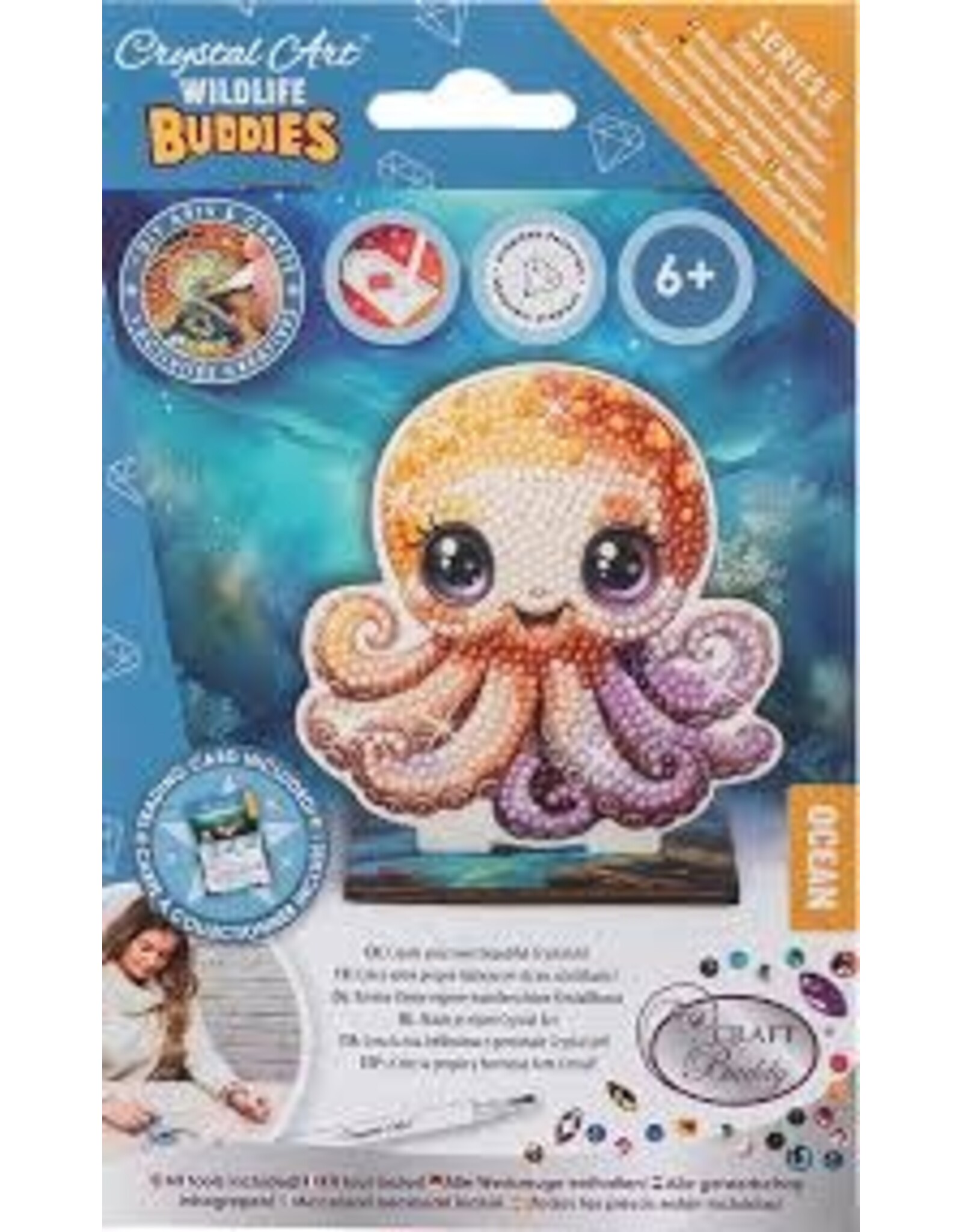 Blue Orange Crystal Buddies - Octopus