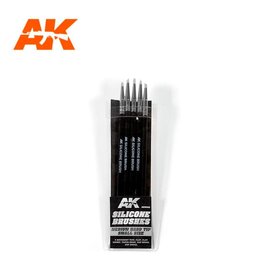 AK Interactive AK Interactive Silicone Brushes Medium Hard Tip, Small - 5Pk