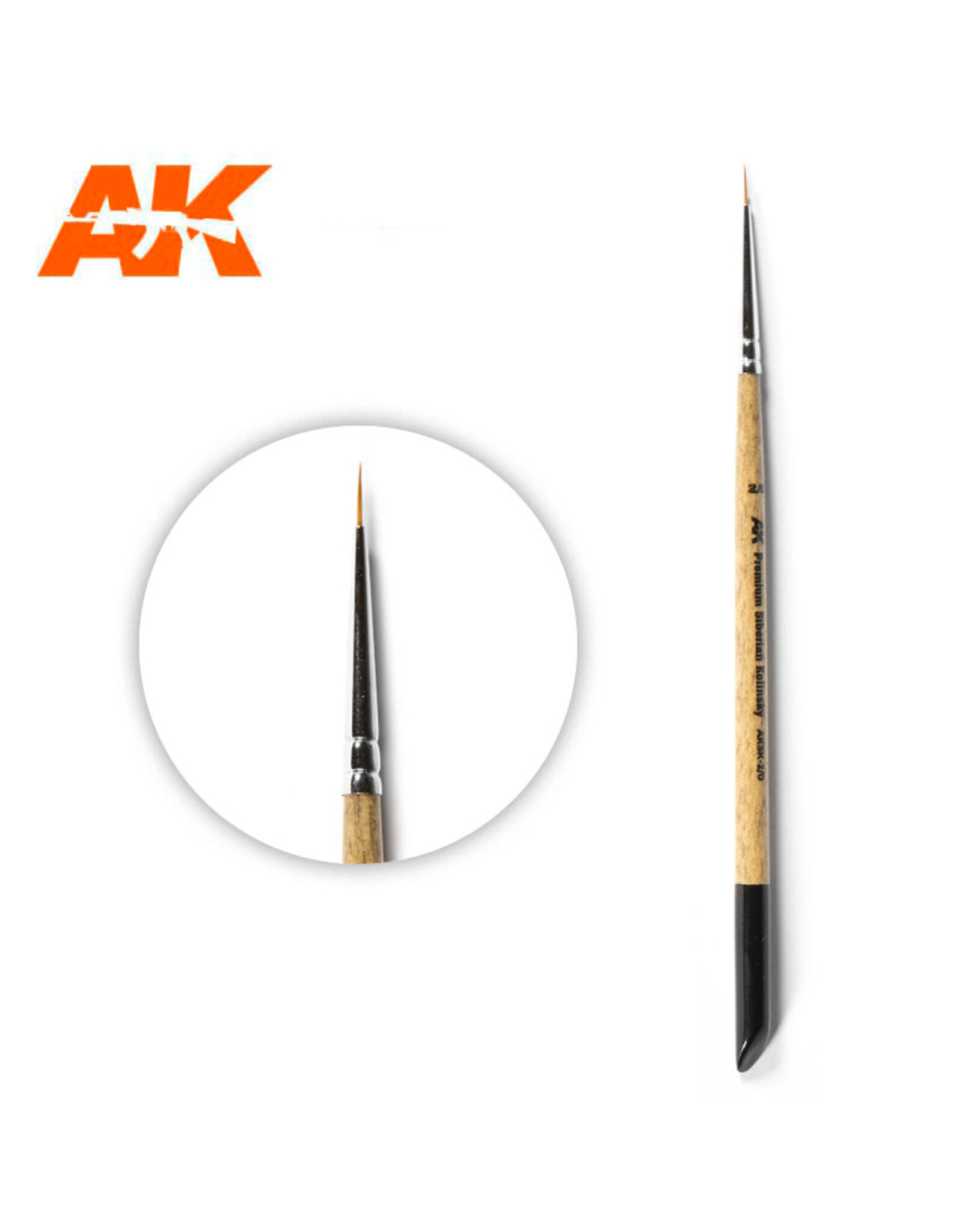 AK Interactive AK - Premium Siberian Kolinsky Brush 2/0