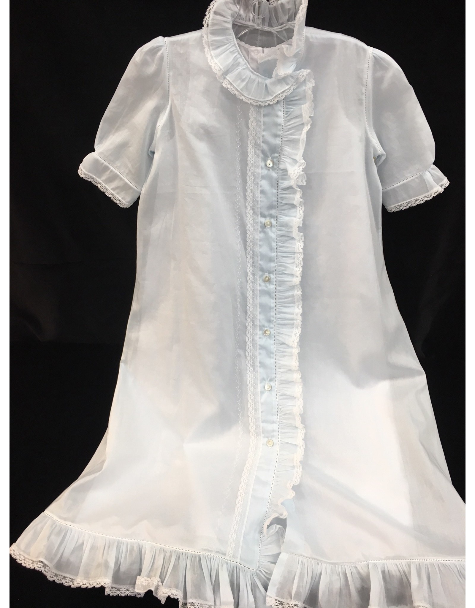 INFANT DAY GOWN LONG WITH FRONT & BOTTOM RUFFLE