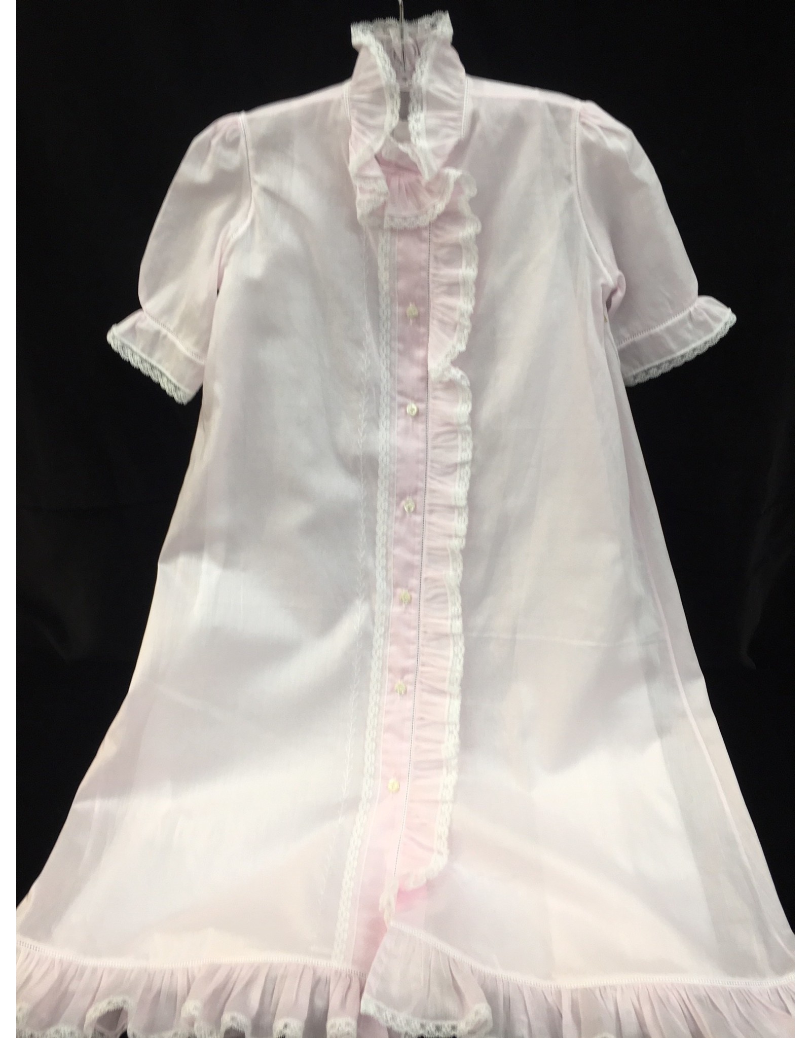 INFANT DAY GOWN LONG WITH FRONT & BOTTOM RUFFLE