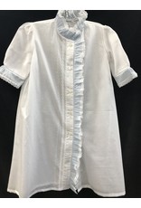 DAYGOWN INFANT WHITE/BLUE RUFFLE