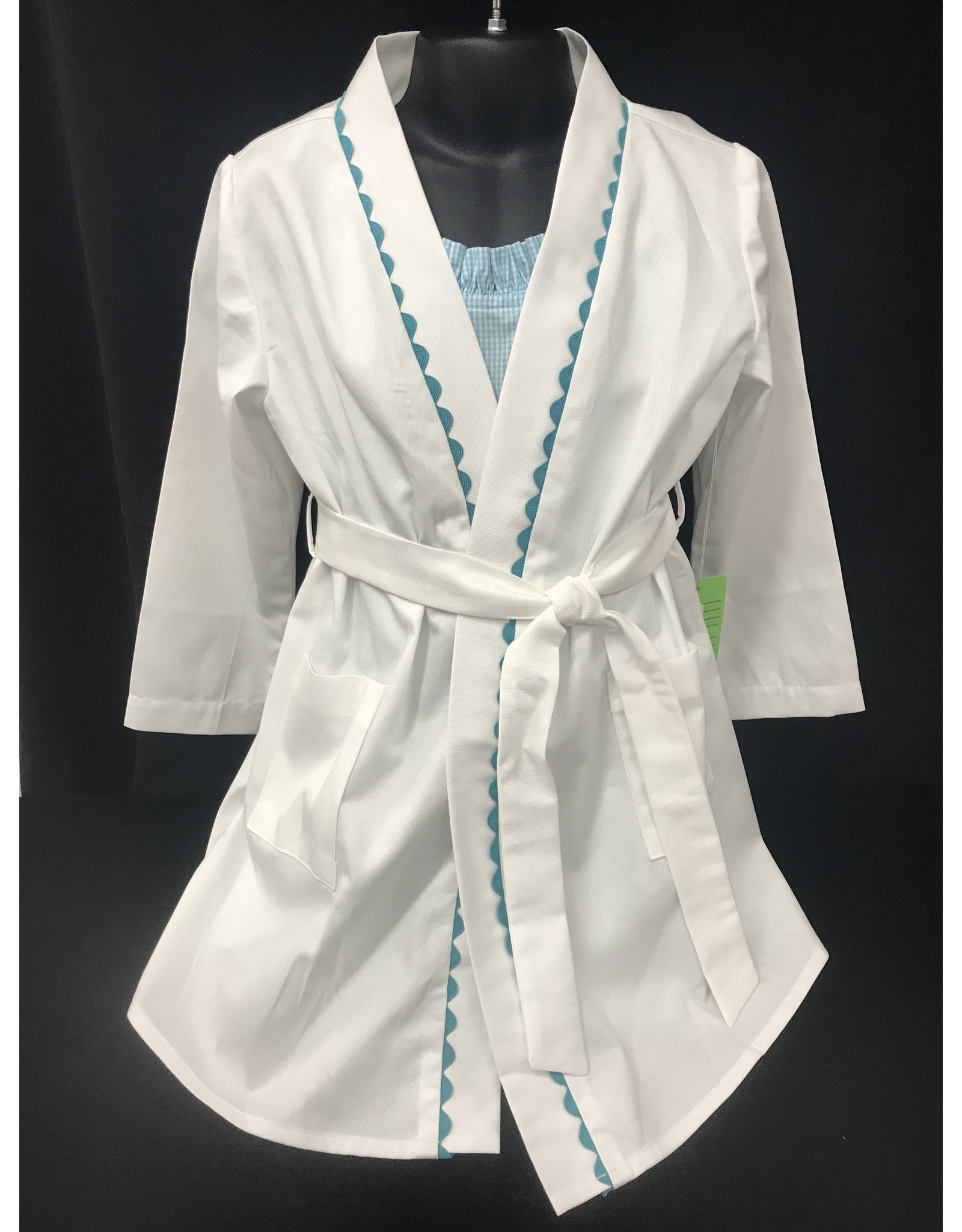 ROBE  WHITE/AQUA 3