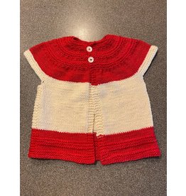 SWEATER GIRL RED/WHT 5-6