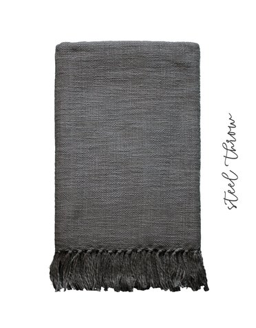 Hand Woven Throw, Steel