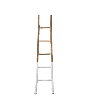 Decorative Wood Ladder, White Dipped