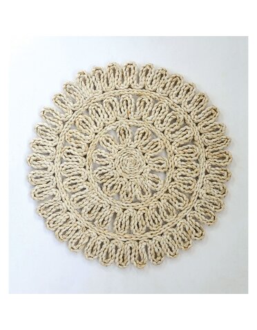 15" Round Woven Straw Placemat, Natural
