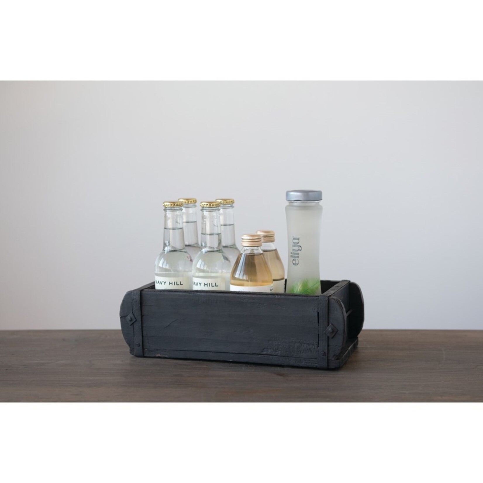 Found Wood Brick Mould, Matte Black (Each One Will Vary)
