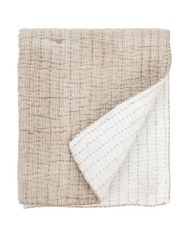 Cecily Quilted Throw, Mocha