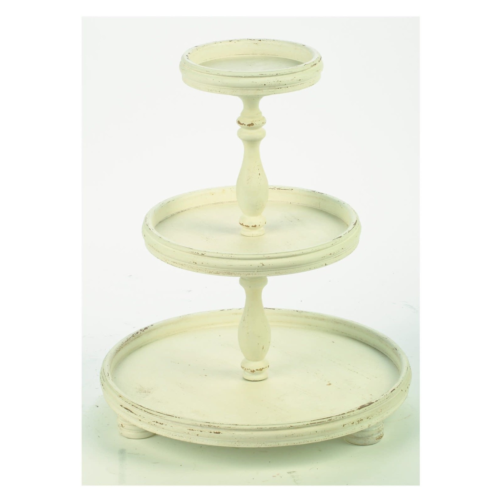 Three Tier Wooden Display Stand - White