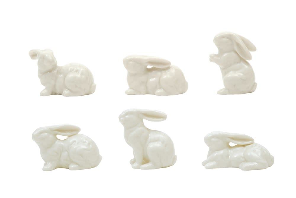 Ceramic Bunnies, White, each, 6 styles