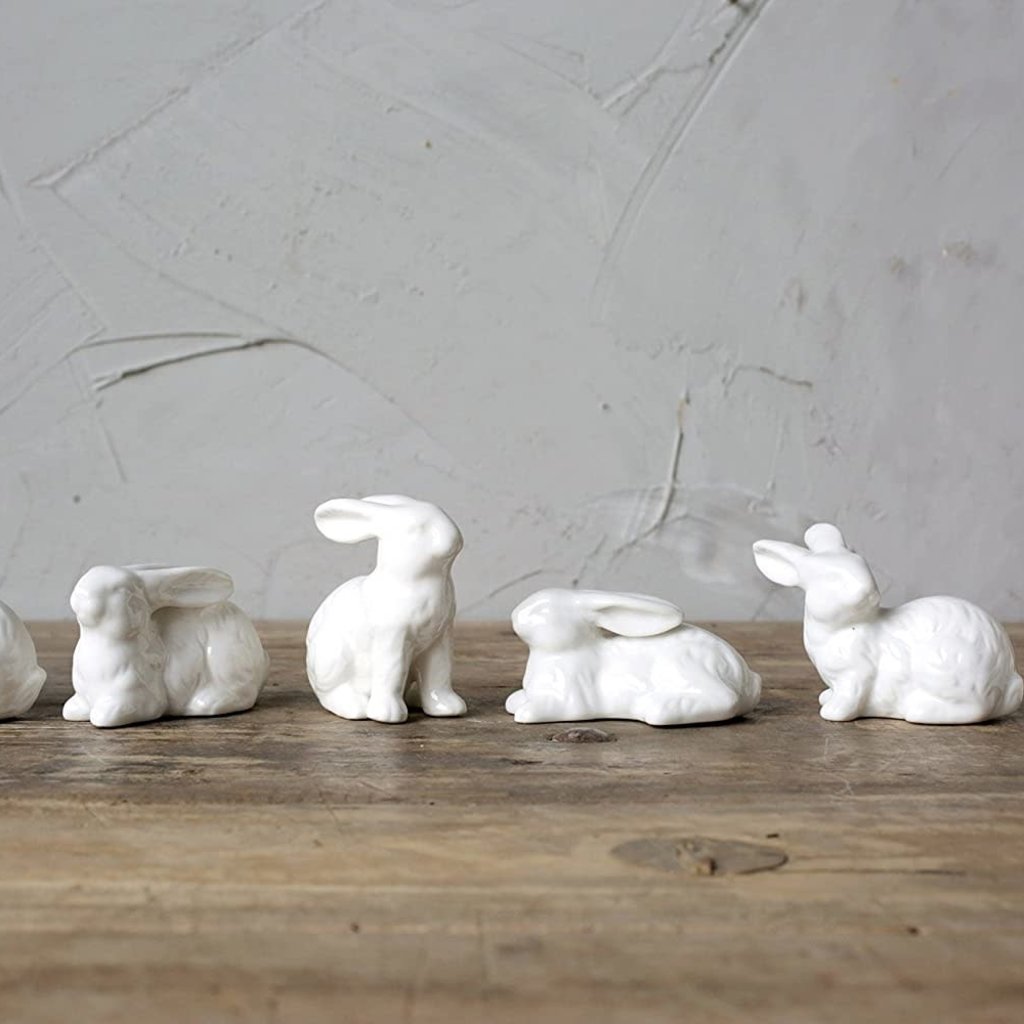 Ceramic Bunnies, White, each, 6 styles