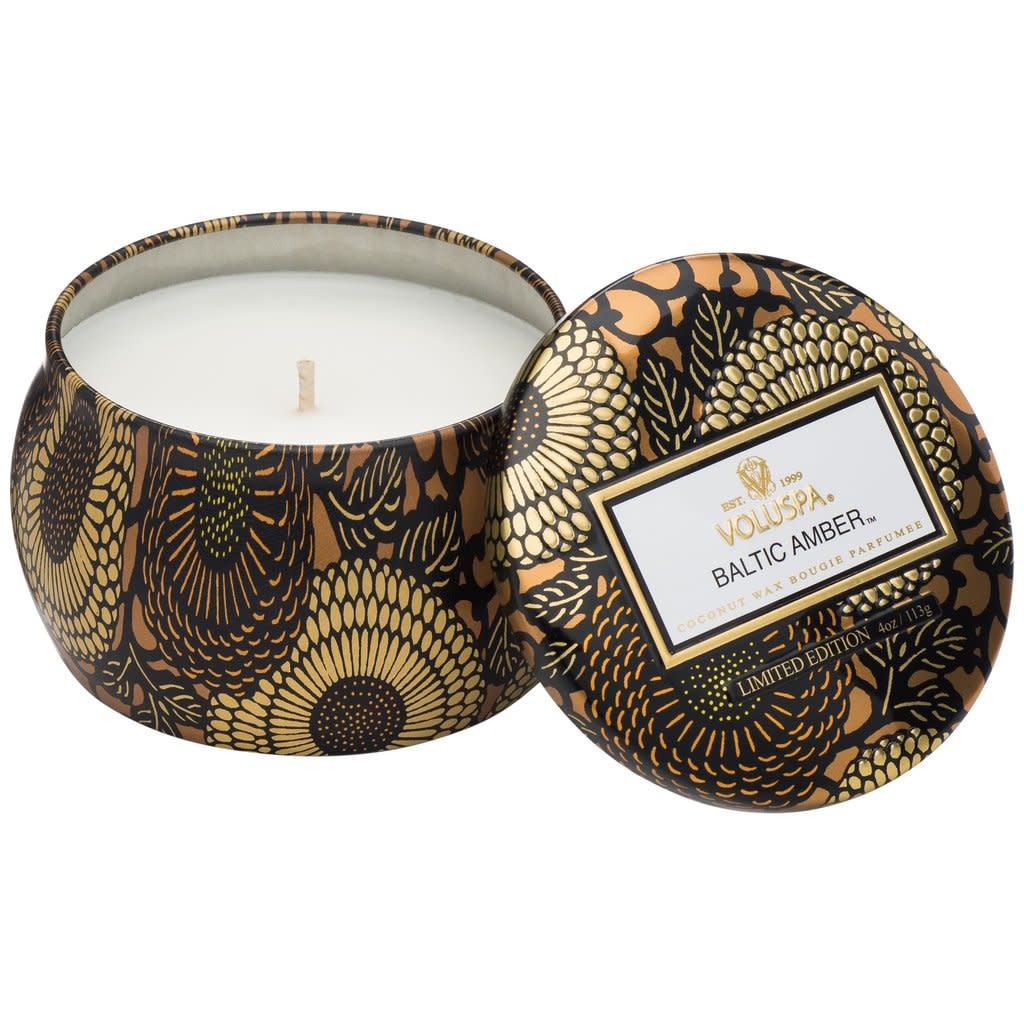 Voluspa  Baltic Amber Mini Tin Candle,4 oz.,