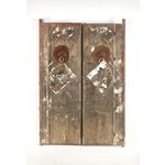 Antique Wood Door Set/2 Natural (size and finish will vary)