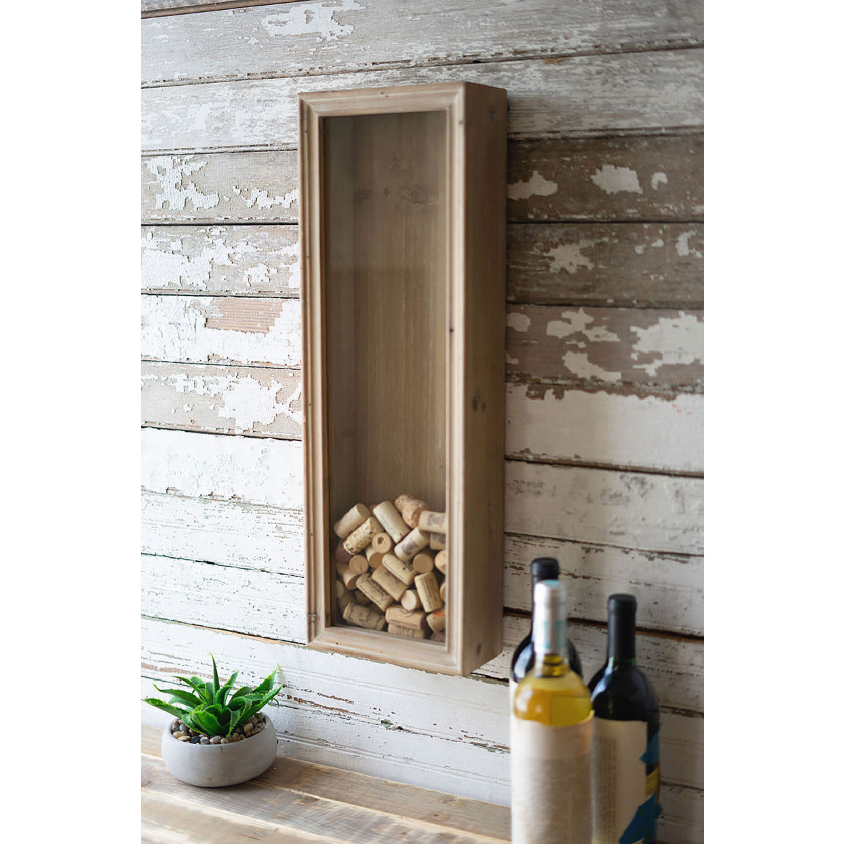 Wood and Glass Wine Cork Holder
