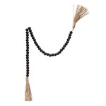 Wood Bead Garland w/ Jute Tassels, 28"