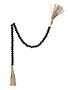 Wood Bead Garland w/ Jute Tassels, 28"