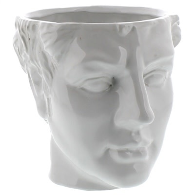 Apollo Ceramic Head Cachepot - White, Available for local pick up