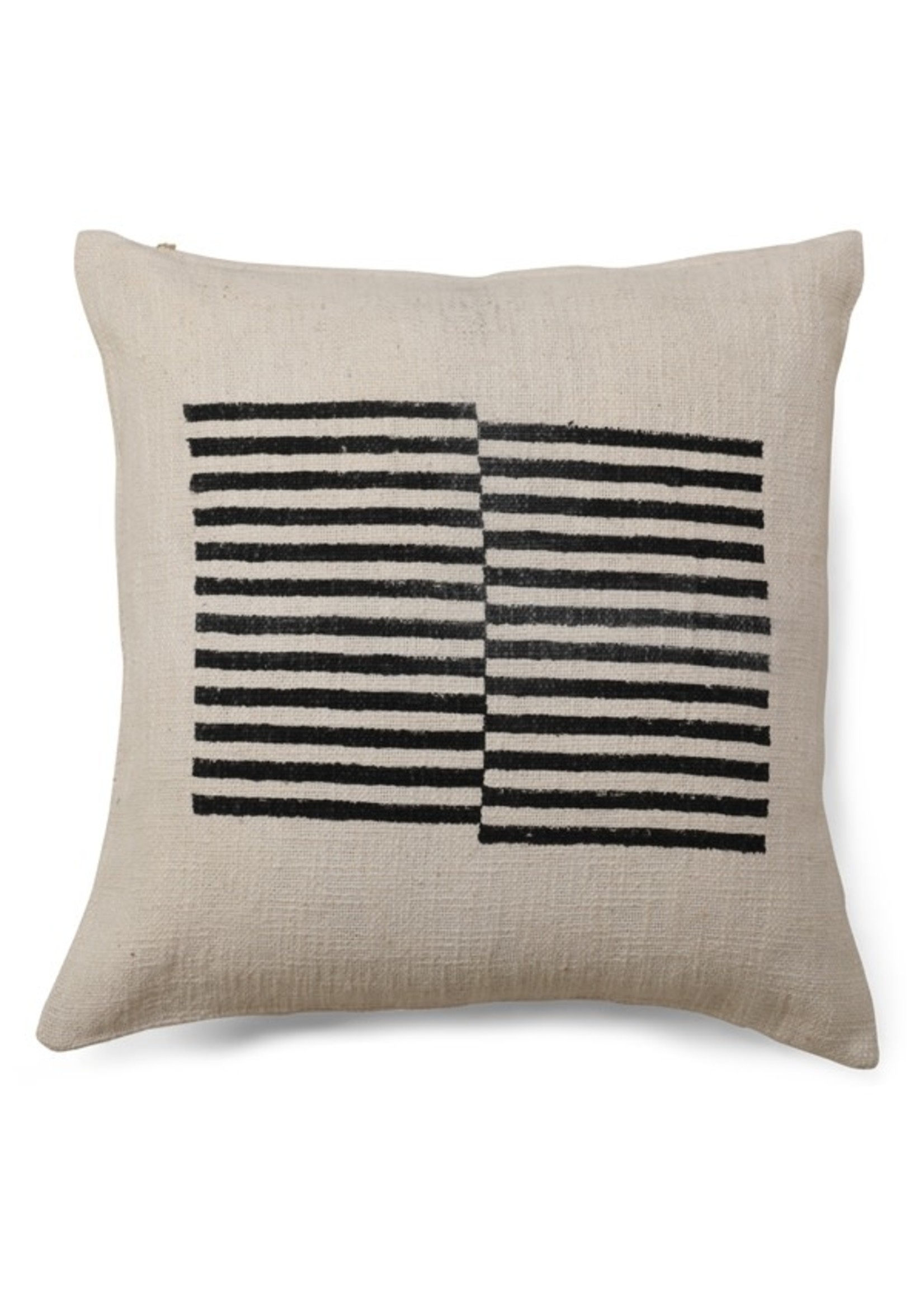 Celestial Stripe Pillow, Black - 18x18 inch
