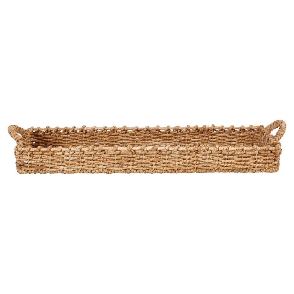 Decorative Hand-Woven Seagrass Tray w/ Handles