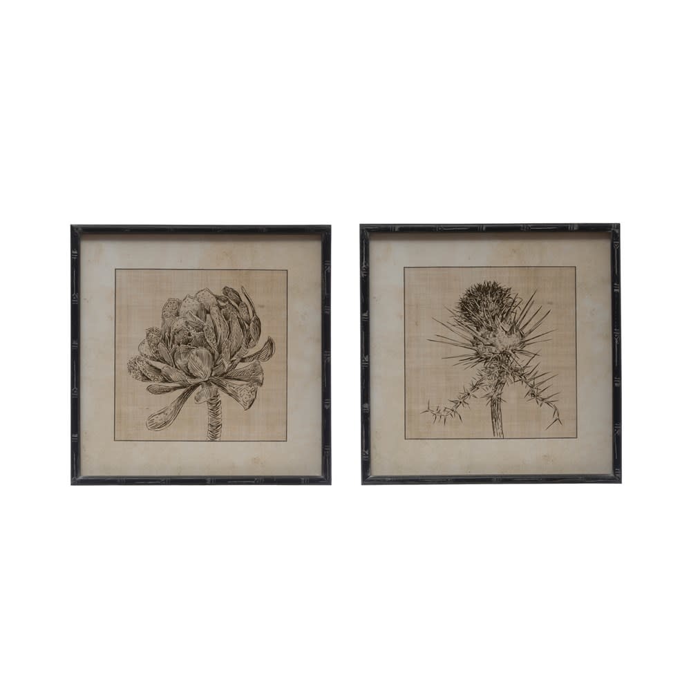 Wood Frame w/ Botanical Image 20x20, Available for local pick up