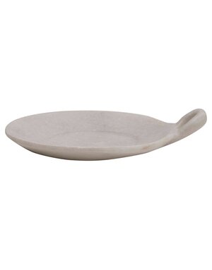 Marble Tealight Dish w/ Handle, White, Available for local pick up