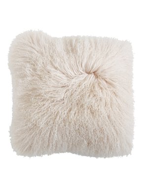 Square Mongolian Lamb Fur Pillow, 20 in.!!