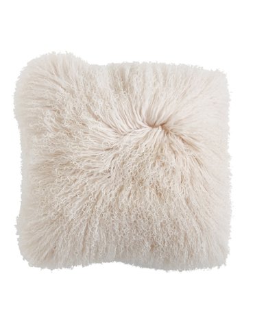 Square Mongolian Lamb Fur Pillow, 20 in.!!