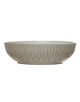 Debossed Stoneware Bowl, White, Available for local pick up