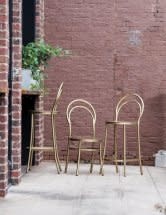 Metz Chair, Brass, 17 x 17 x 38 Furniture Available for Local Delivery or Pick Up