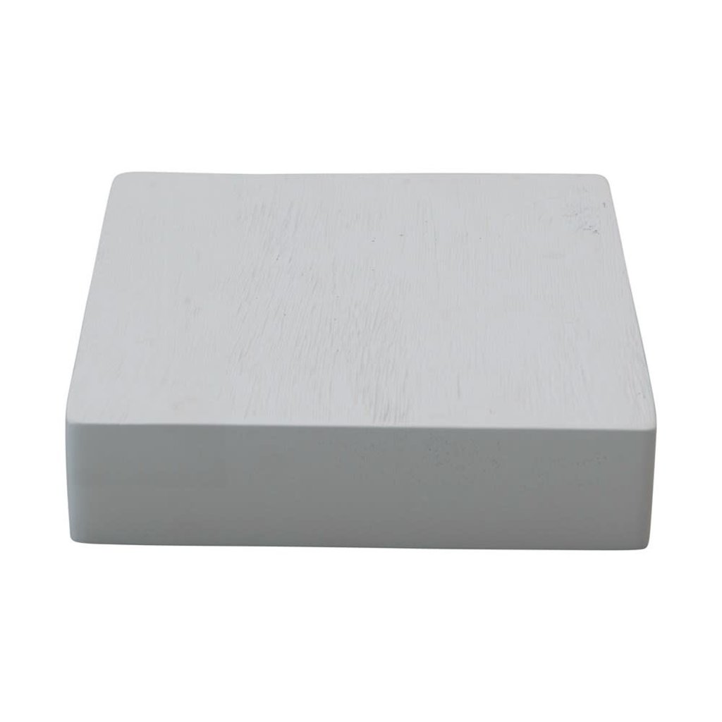 Mango Wood Footed Cheese/Cutting Board, Combed White Finish