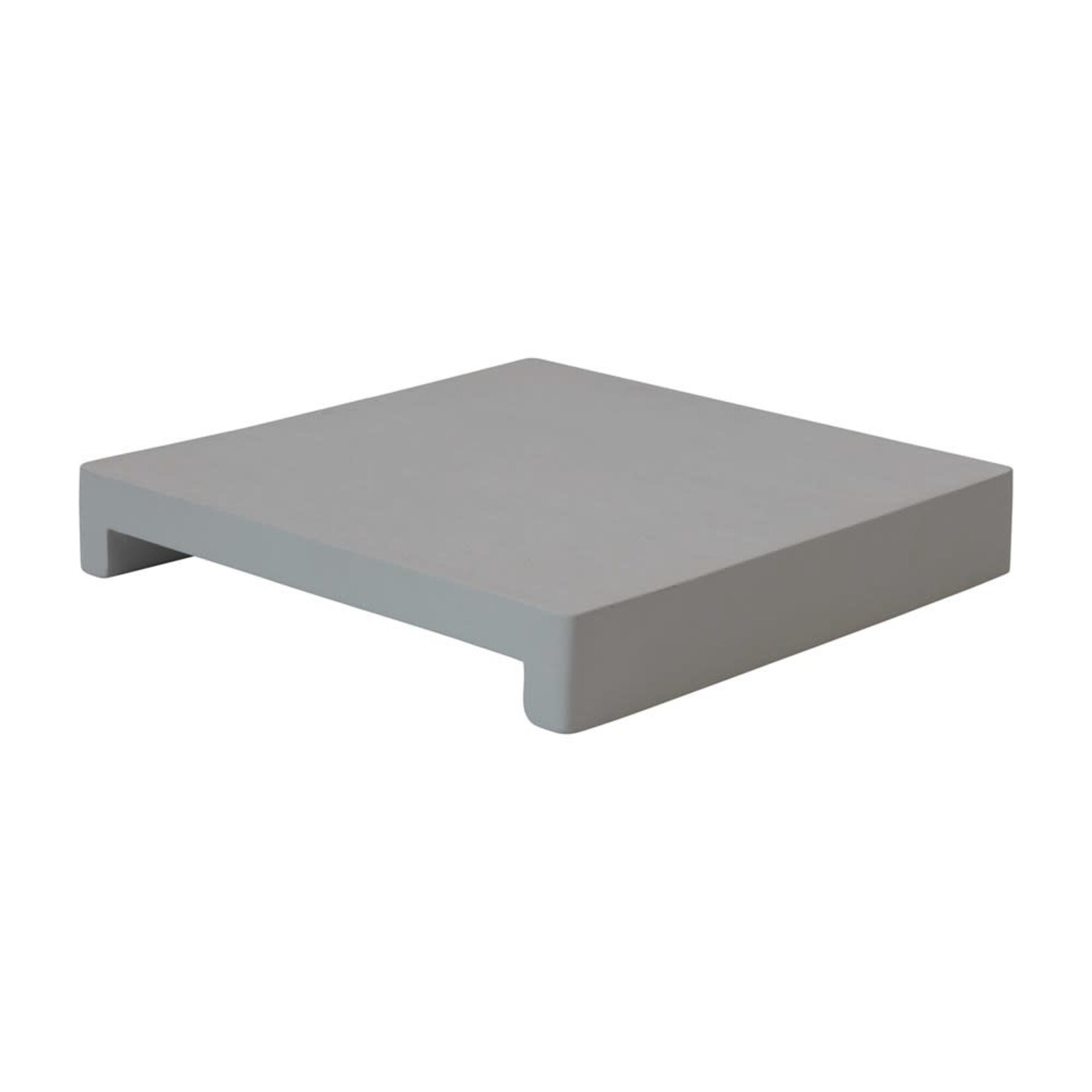 Mango Wood Footed Cheese/Cutting Board, Combed White Finish, Small