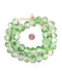 Jumbo Green Swirl Recycled Glass Beads 25mm
