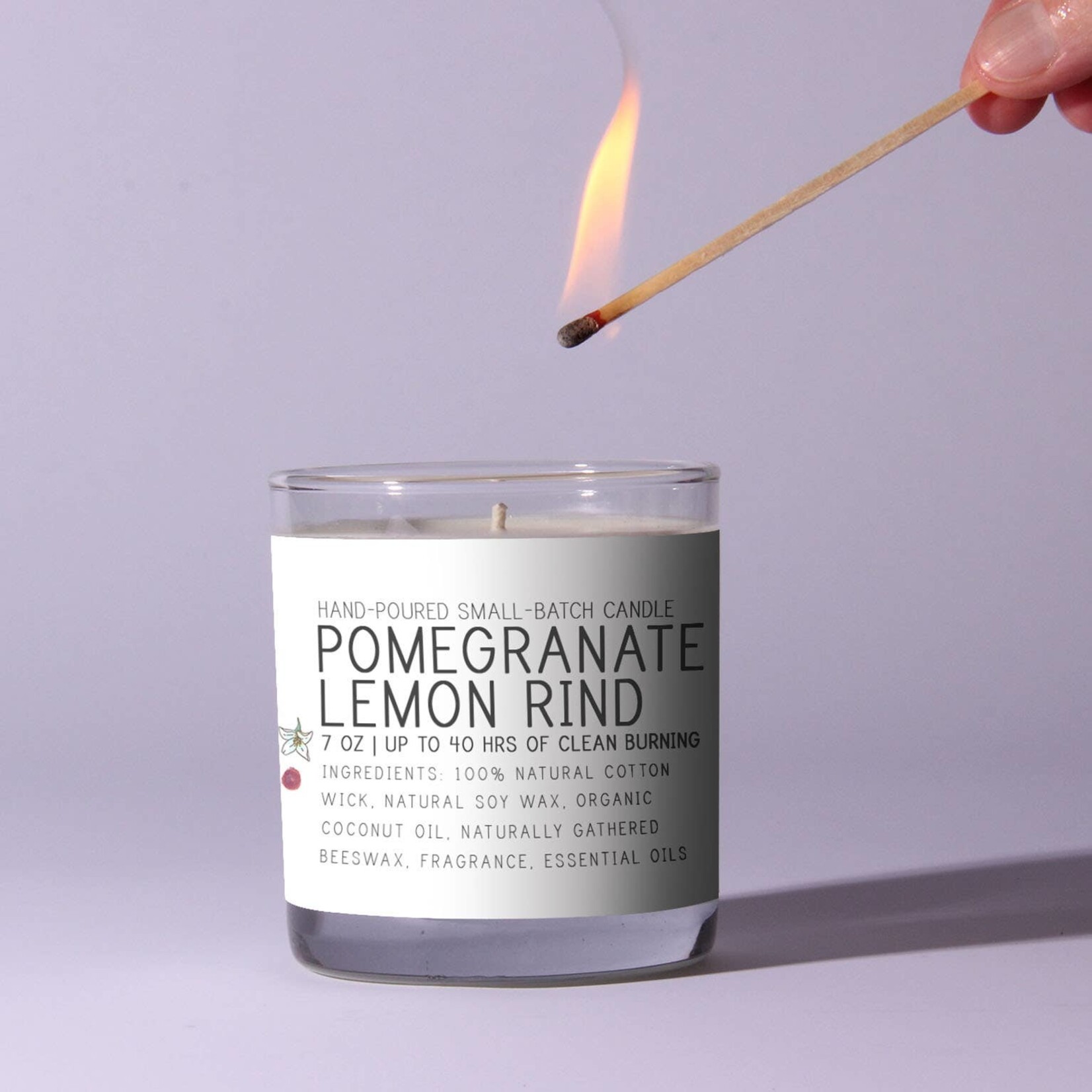 Just Bee Pomegranate & Lemon Rind Candle - 7 oz