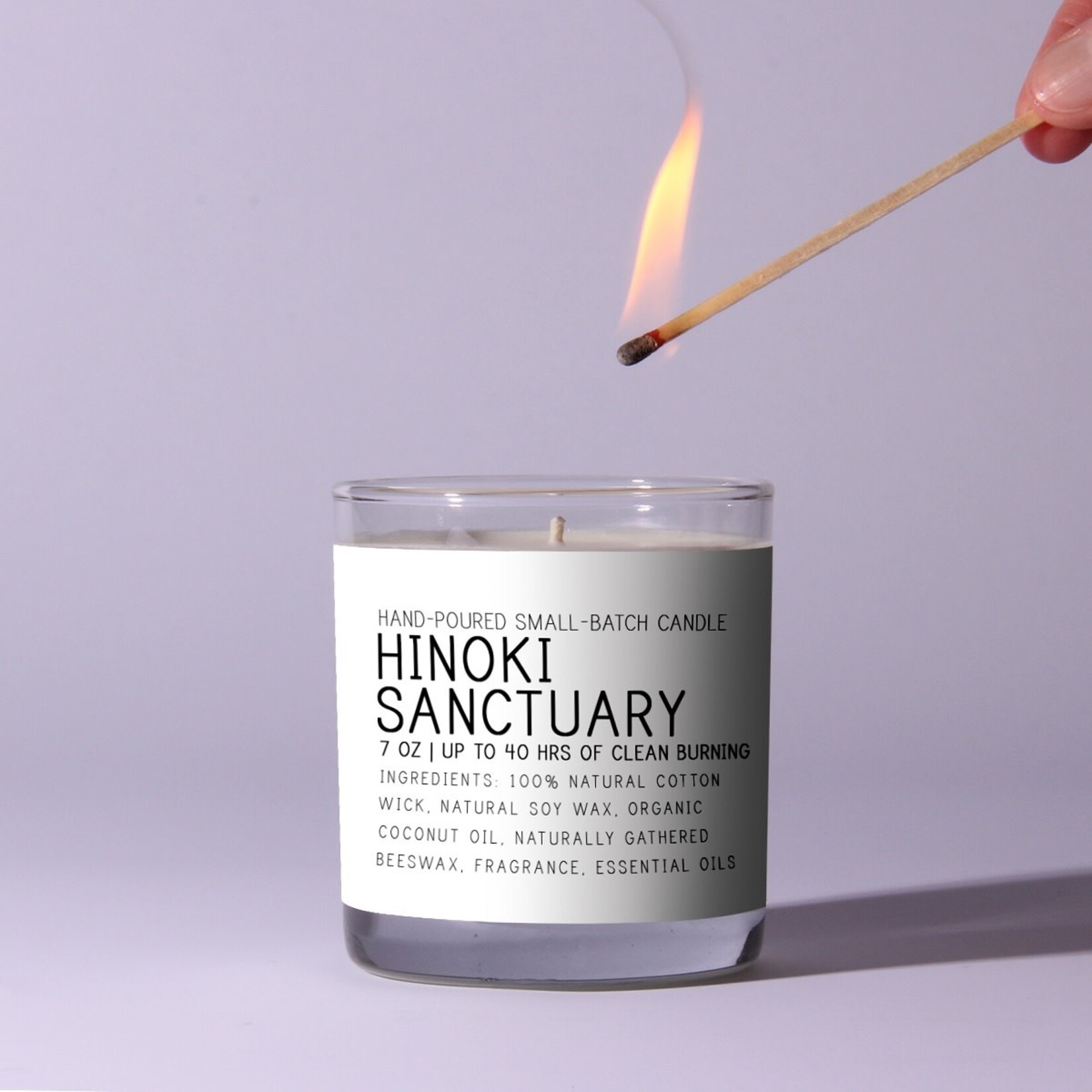 Just Bee Hinoki Sanctuary Candle, 7 oz.