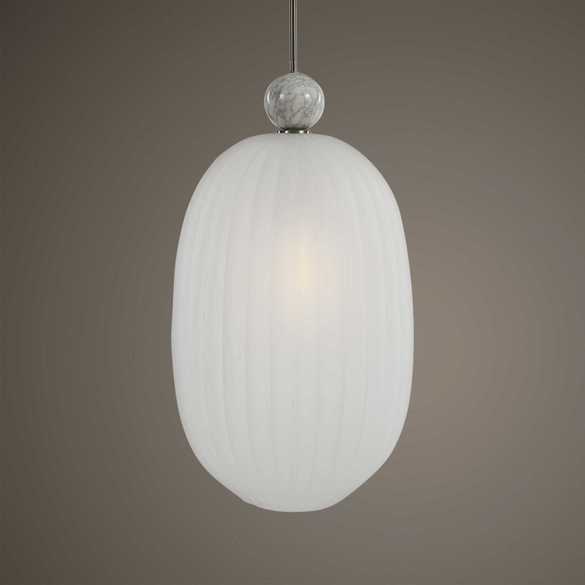 Creme 1 Light Pendant, 29"x16", Available for local pick up