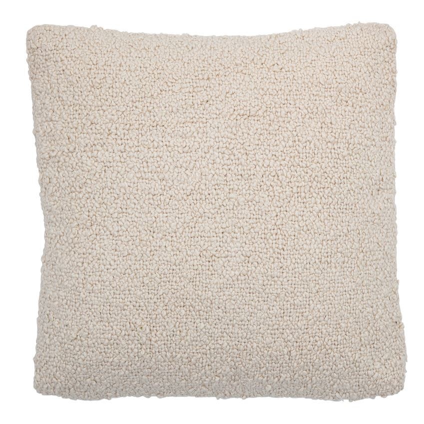Cotton Boucle Pillow, Cream, 20 in.