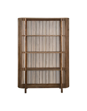 Mango Wood Slatted Bookcase with 4 Shelves, Available for local pick up