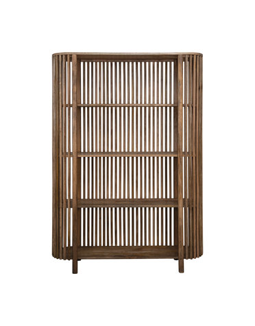 Mango Wood Slatted Bookcase with 4 Shelves, Available for local pick up