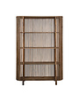 Mango Wood Slatted Bookcase with 4 Shelves, 48"x12.5"x67.5" Available for local pick up