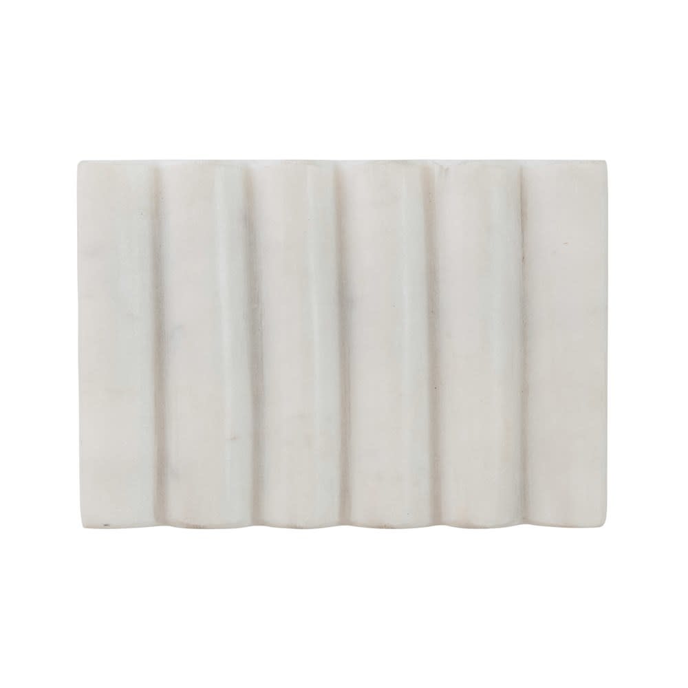 Carved Marble Soap Dish, White