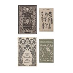 Book Storage Boxes with Garden Studies Prints, Assorted, Set of 2
