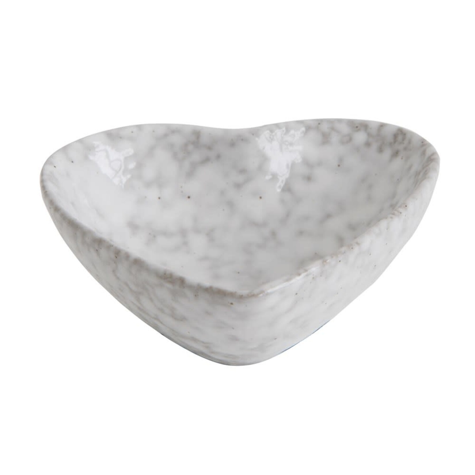 Stoneware Heart Dish, Antique White Finish