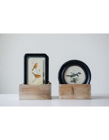 Floating Bird Art Wood Framed, Distressed Black, 6 Styles