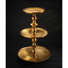 Gilded Texture 3-Tier Stand