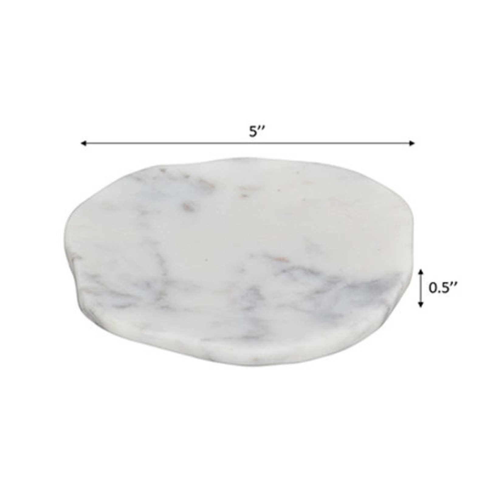 White Marble Free Form Plate, Large