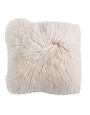 Square Mongolian Lamb Fur Pillow, 20"