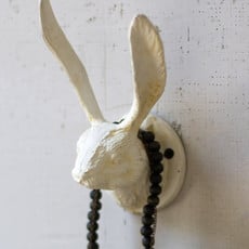 Cast Iron Rabbit Wall Hook - Antique White