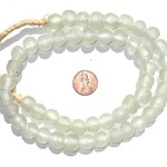 Clear Recycled Glass Beads, 14 mm